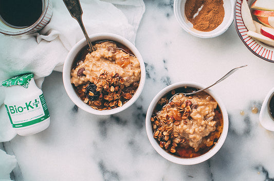 Bowl of creamy spiced oatmeal