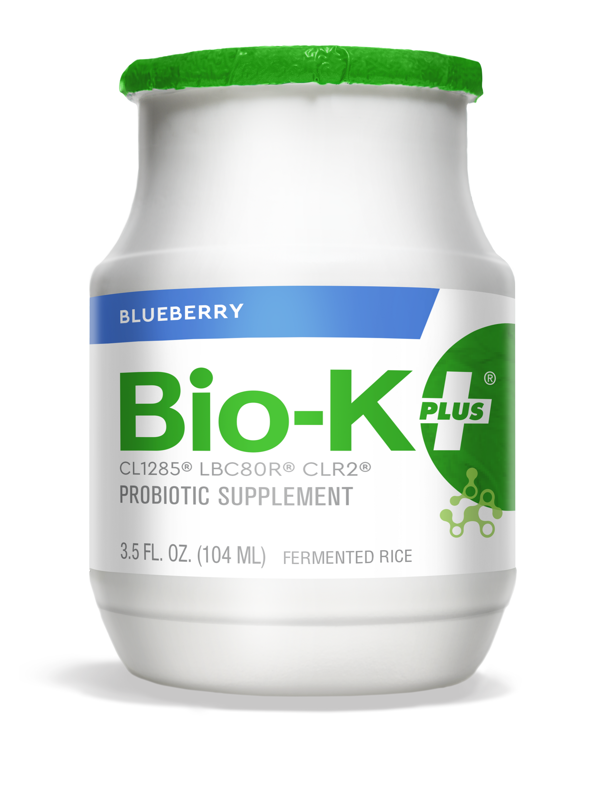 Bottle of Bio-K+ Blueberry FERMENTED RICE VEGAN DRINKABLE PROBIOTIC