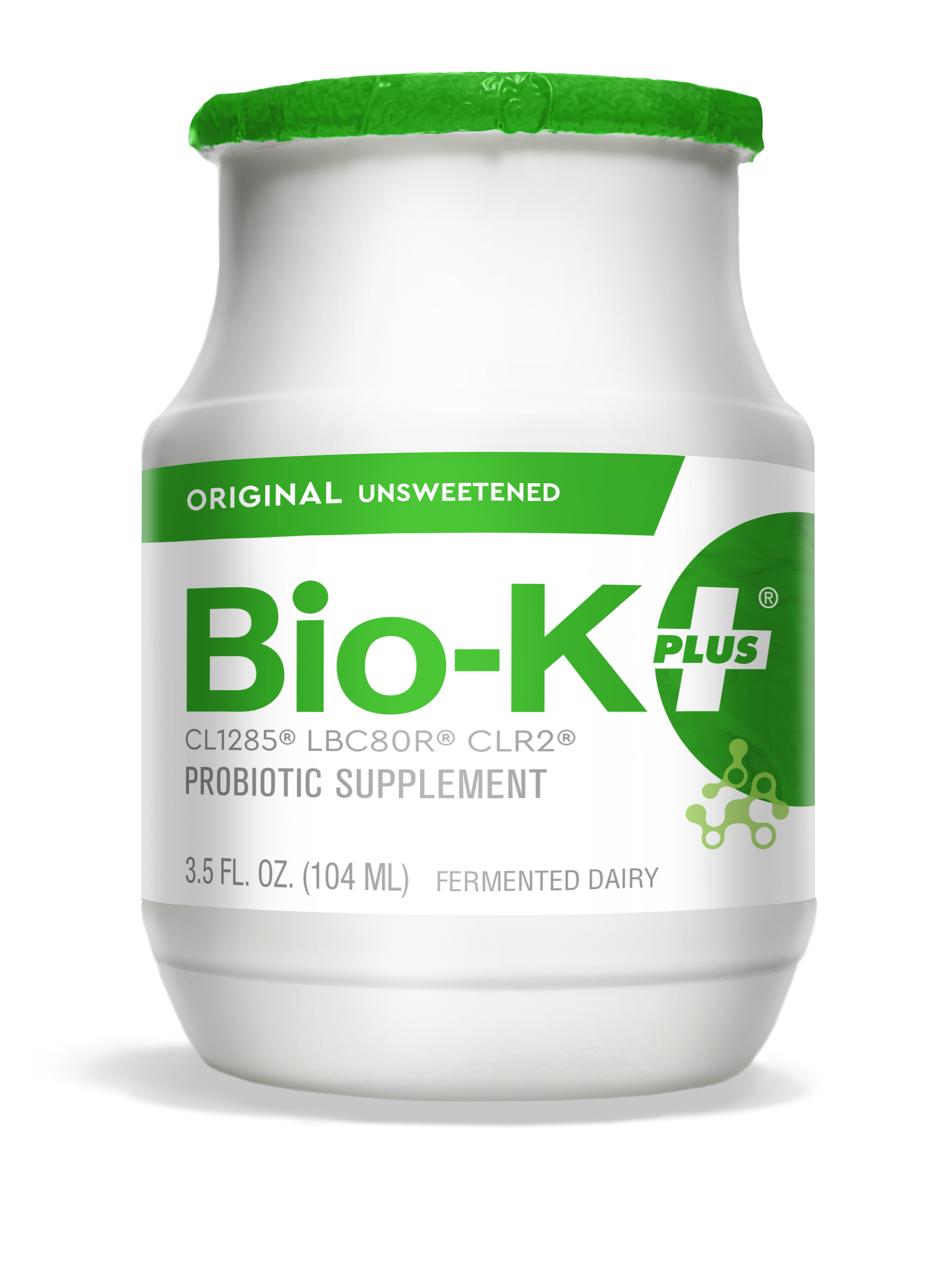 Bottle of Bio-K+ Original Unsweetened FERMENTED DAIRY DRINKABLE PROBIOTIC